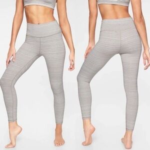 Athleta Chaturanga 7/8 Tight High Rise Jacquard Textured Legging, Quail Tan - XS